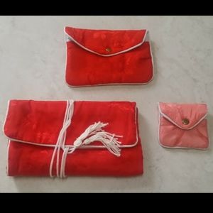 👝 3 Pc *JEWELRY ROLL & ZIP POUCH ORGANIZERS* 👝